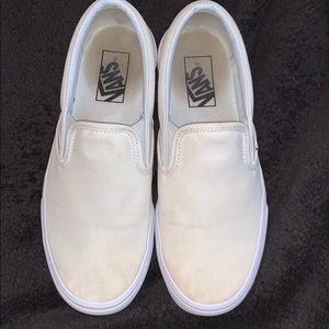White slip on vans